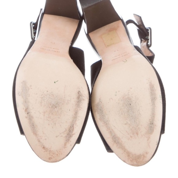 Black Suede Open Toe Slingback Bootie| Barneys of New York Luxury Heels - Picture 5 of 7